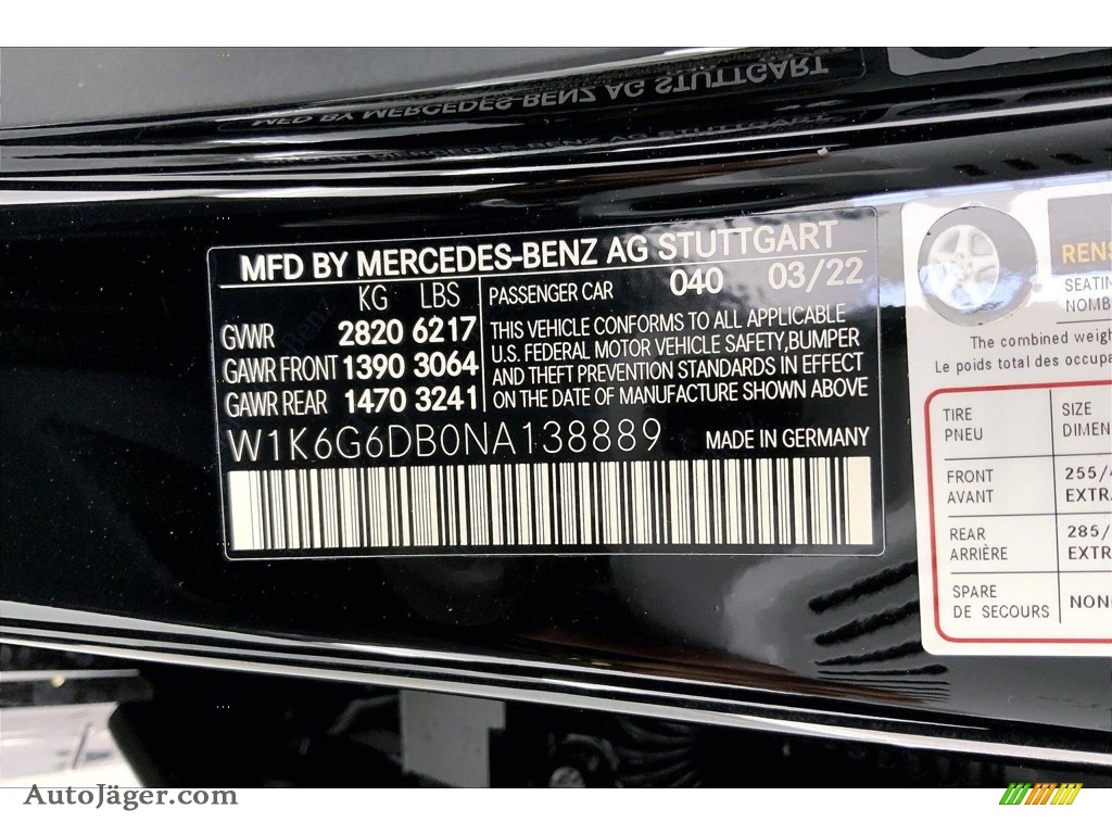 2022 S 500 4Matic Sedan - Black / Black photo #11