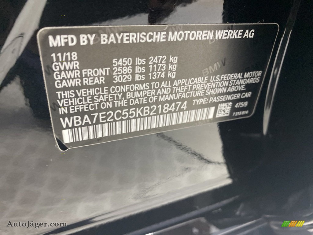 2019 7 Series 740i Sedan - Black Sapphire Metallic / Mocha photo #37