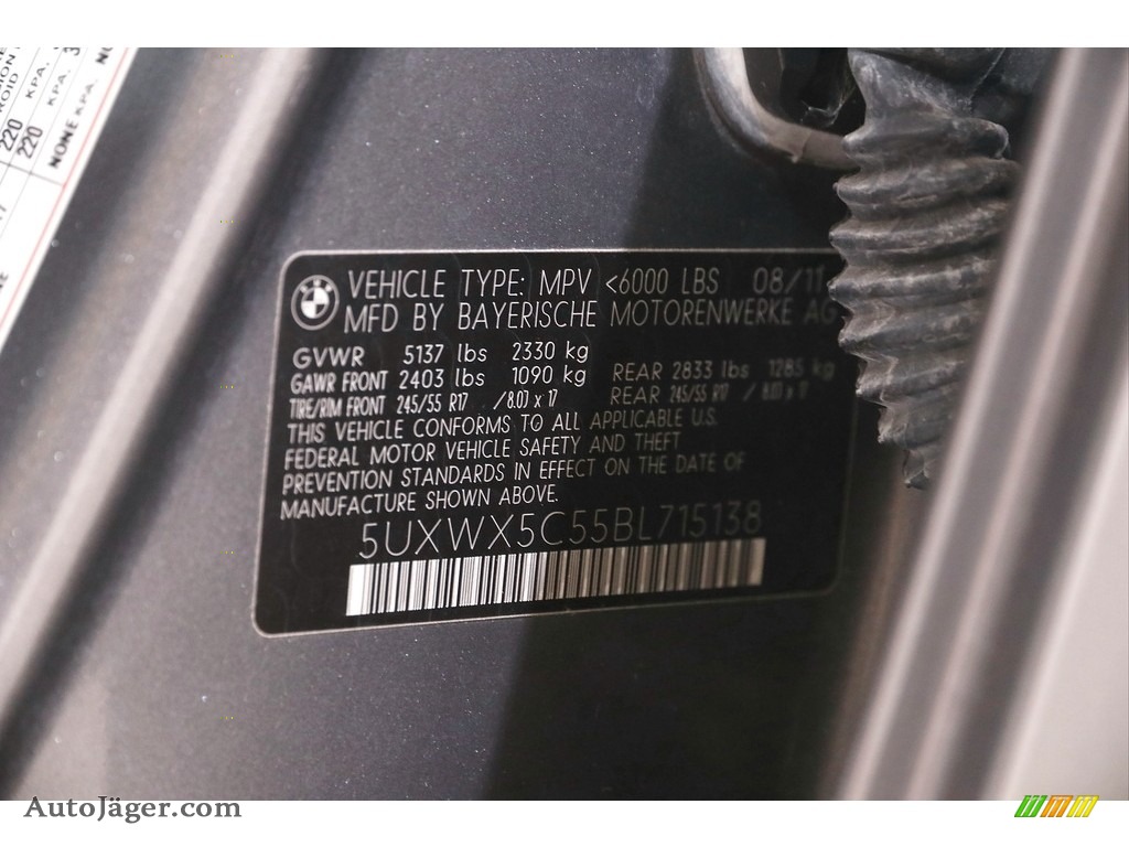 2011 X3 xDrive 28i - Space Gray Metallic / Black Nevada Leather photo #21