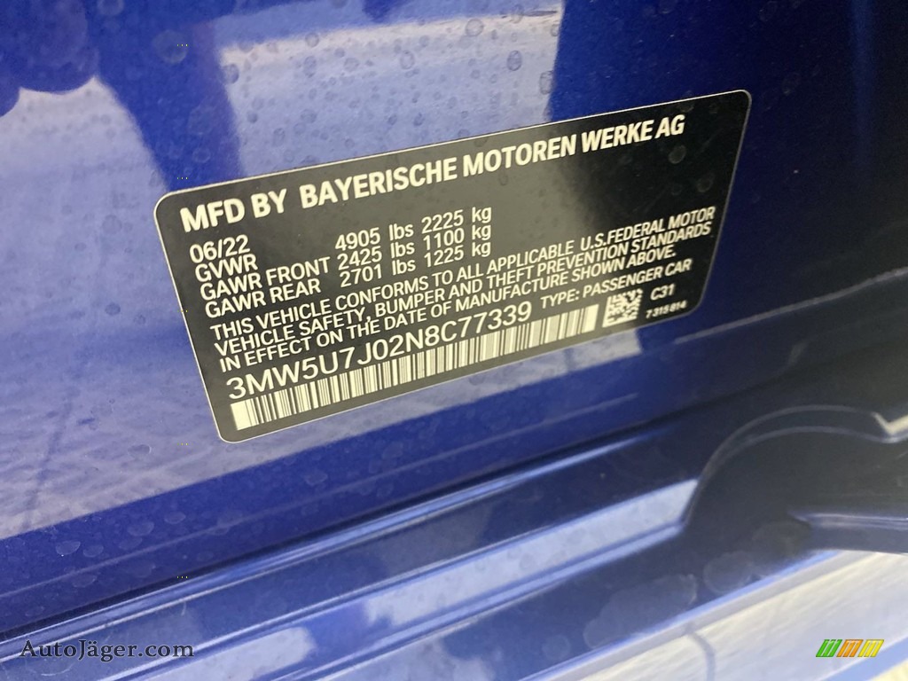 2022 3 Series M340i Sedan - Portimao Blue Metallic / Cognac photo #28
