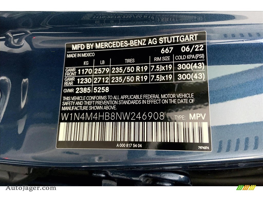 2022 GLB 250 4Matic - Denim Blue Metallic / Macchiato Beige photo #11