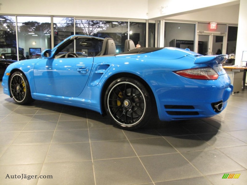 2012 911 Turbo S Cabriolet - Paint to Sample Bright Blue / Black photo #3