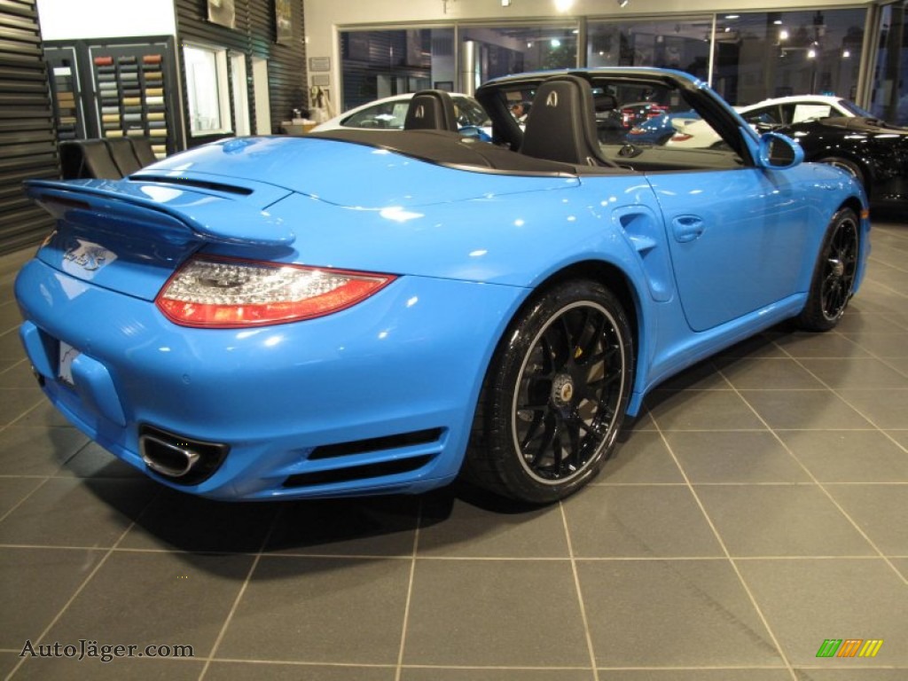 2012 911 Turbo S Cabriolet - Paint to Sample Bright Blue / Black photo #5