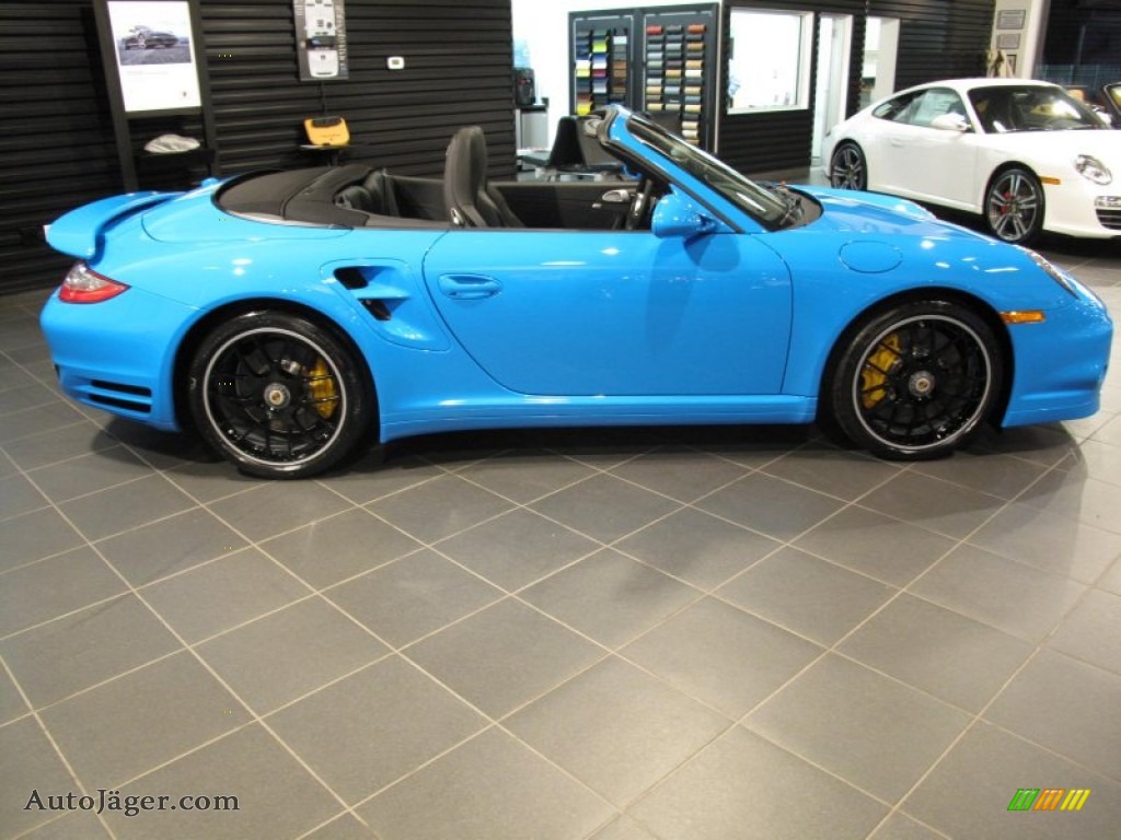 2012 911 Turbo S Cabriolet - Paint to Sample Bright Blue / Black photo #6