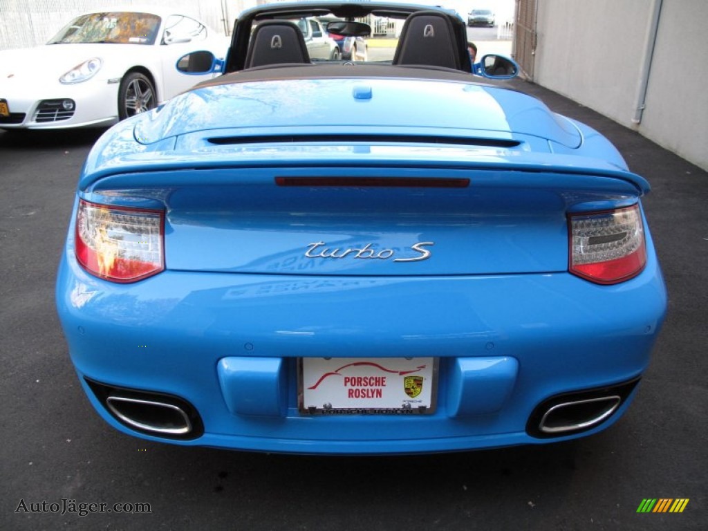 2012 911 Turbo S Cabriolet - Paint to Sample Bright Blue / Black photo #8