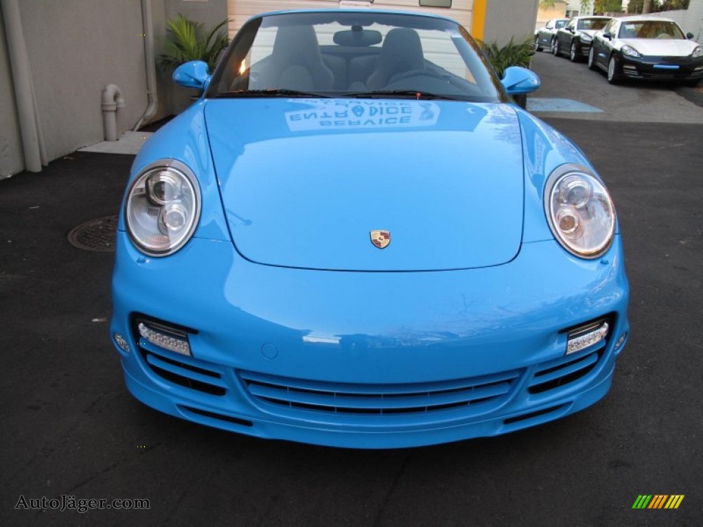 2012 911 Turbo S Cabriolet - Paint to Sample Bright Blue / Black photo #9