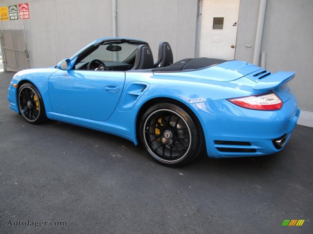 2012 911 Turbo S Cabriolet - Paint to Sample Bright Blue / Black photo #10