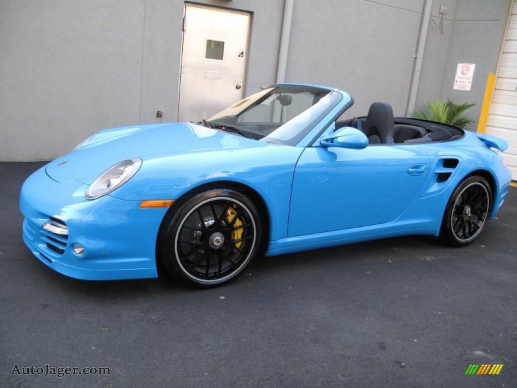 2012 911 Turbo S Cabriolet - Paint to Sample Bright Blue / Black photo #11