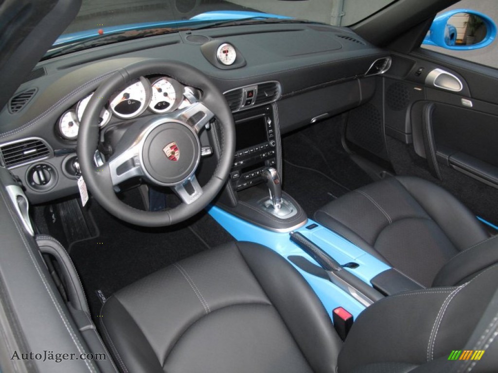 2012 911 Turbo S Cabriolet - Paint to Sample Bright Blue / Black photo #20