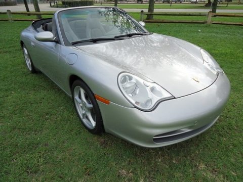 Arctic Silver Metallic 2002 Porsche 911 Carrera 4 Cabriolet