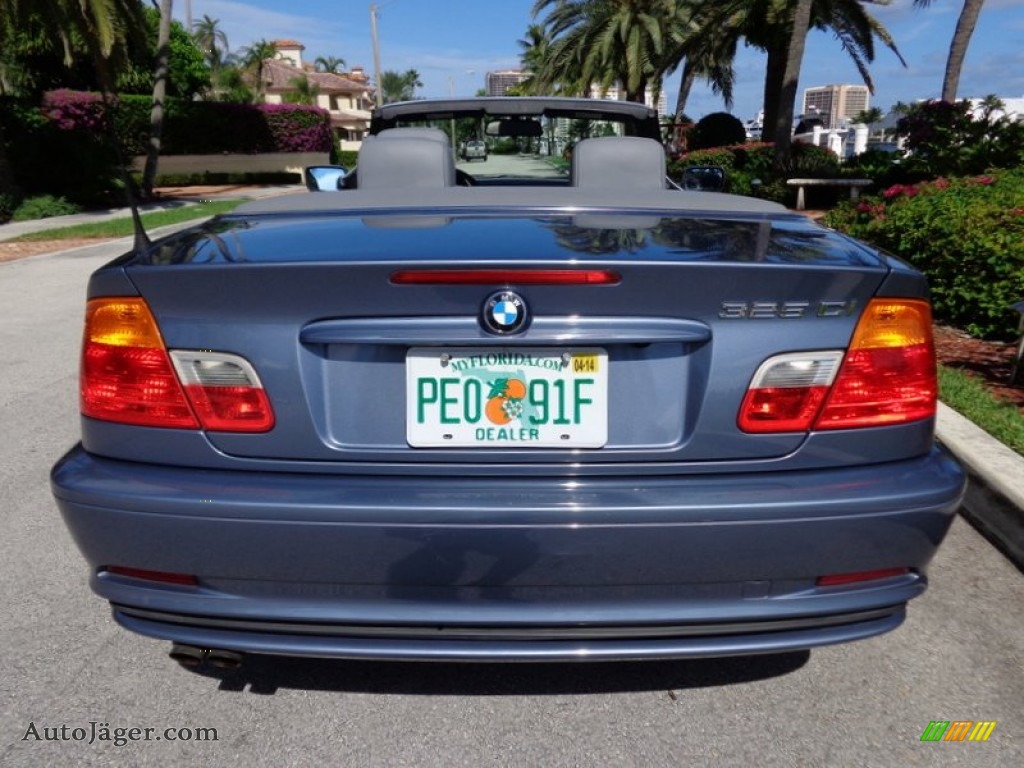 2001 3 Series 325i Convertible - Steel Blue Metallic / Grey photo #27