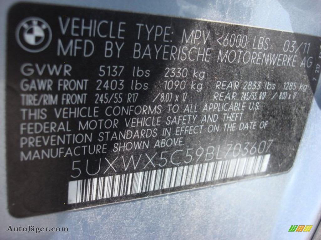 2011 X3 xDrive 28i - Blue Water Metallic / Mojave Nevada Leather photo #33