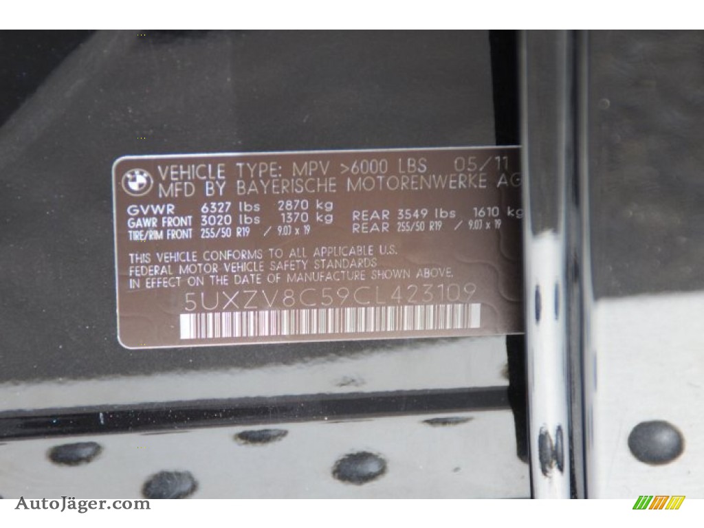 2012 X5 xDrive50i - Black Sapphire Metallic / Black photo #34