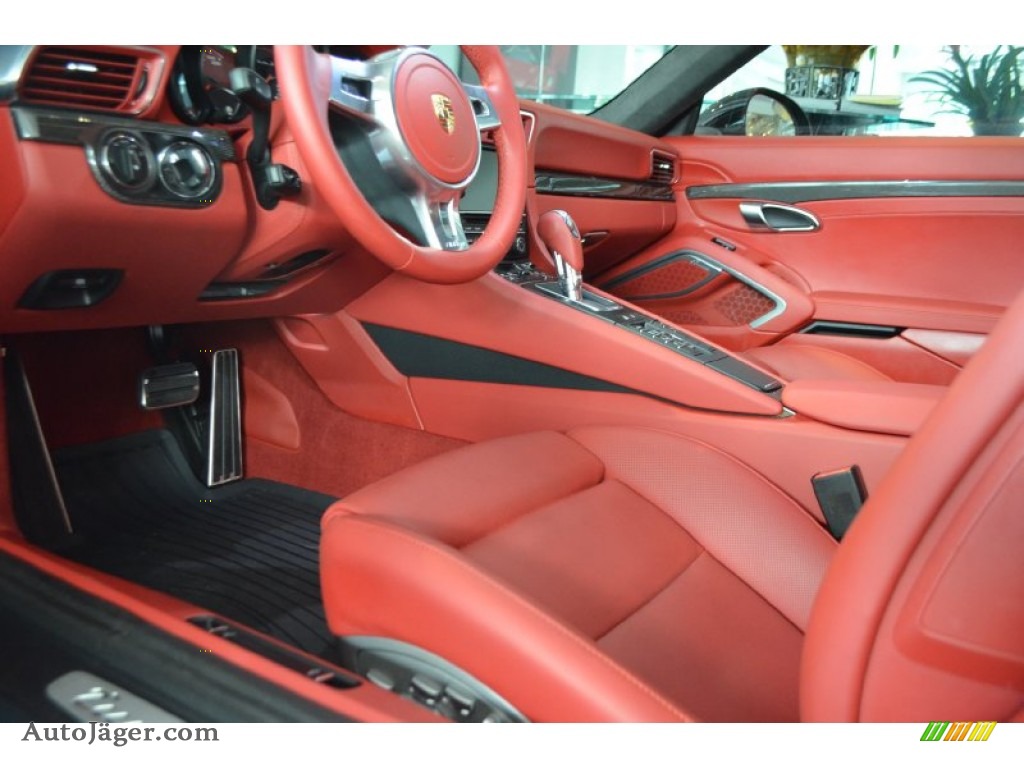 2014 911 Turbo S Coupe - Basalt Black Metallic / Carrera Red Natural Leather photo #24