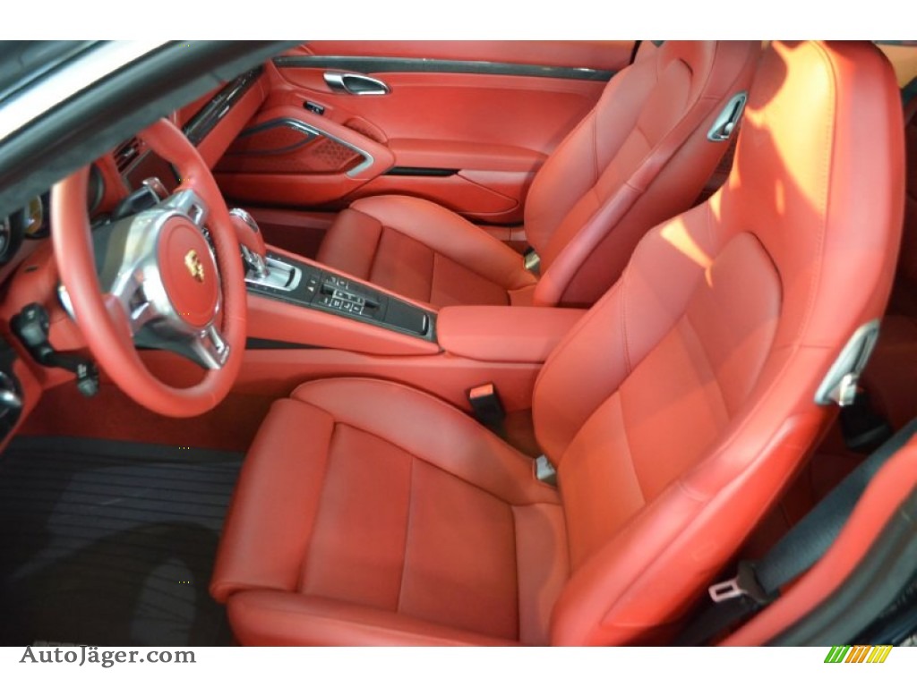 2014 911 Turbo S Coupe - Basalt Black Metallic / Carrera Red Natural Leather photo #25