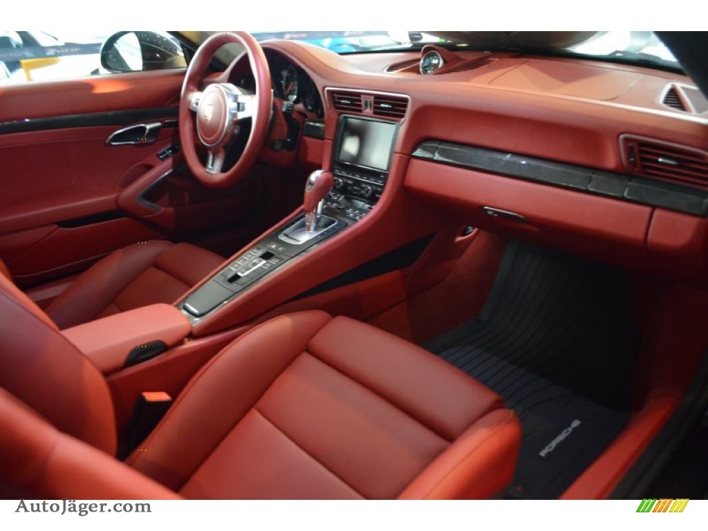 2014 911 Turbo S Coupe - Basalt Black Metallic / Carrera Red Natural Leather photo #29