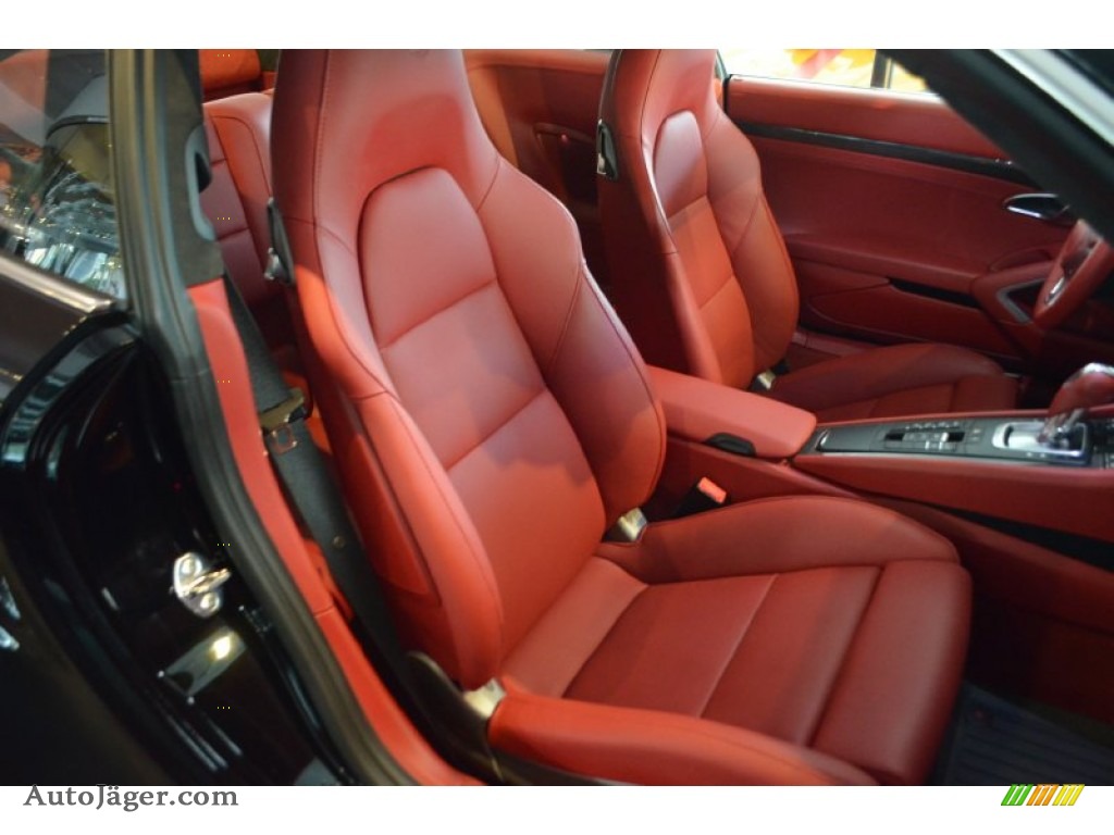 2014 911 Turbo S Coupe - Basalt Black Metallic / Carrera Red Natural Leather photo #32