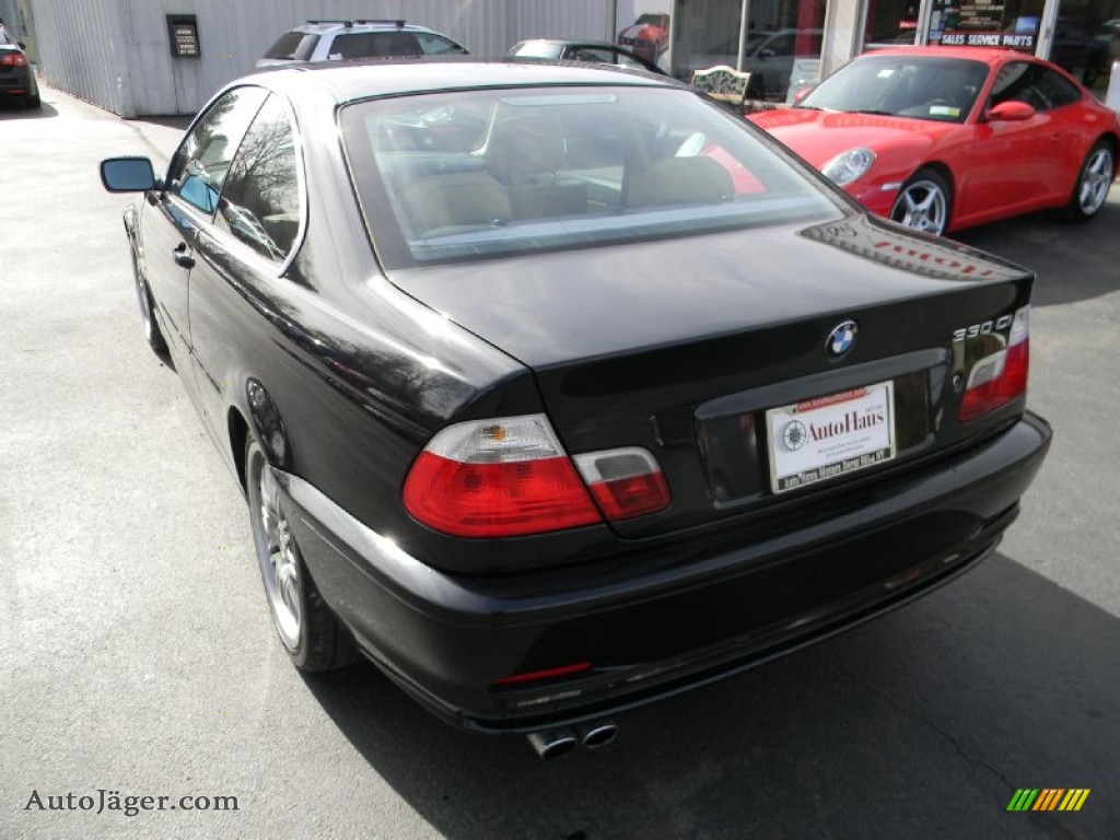 2002 3 Series 330i Coupe - Jet Black / Natural Brown photo #3