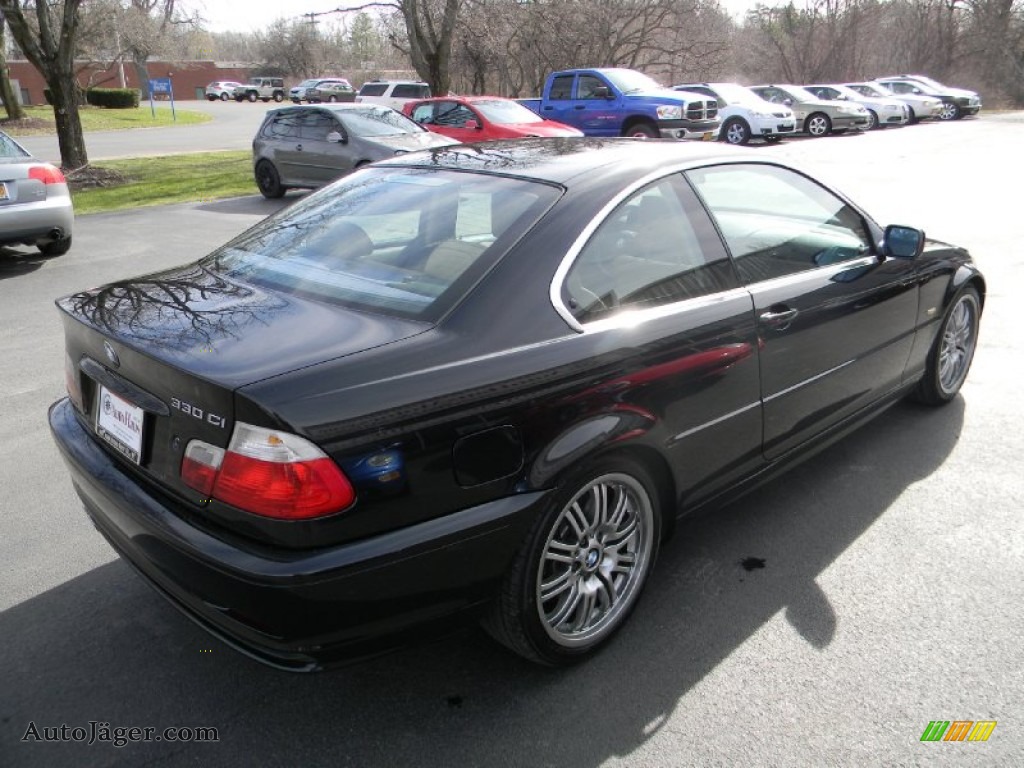 2002 3 Series 330i Coupe - Jet Black / Natural Brown photo #5