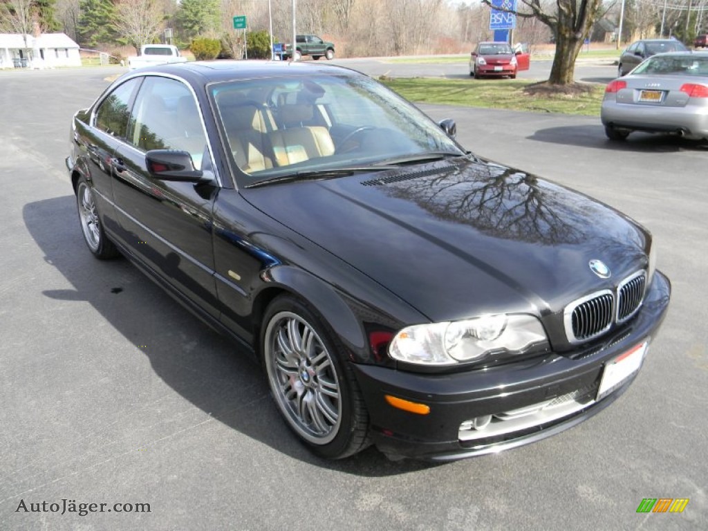 2002 3 Series 330i Coupe - Jet Black / Natural Brown photo #7