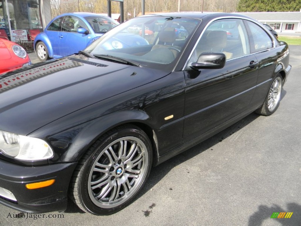 2002 3 Series 330i Coupe - Jet Black / Natural Brown photo #26