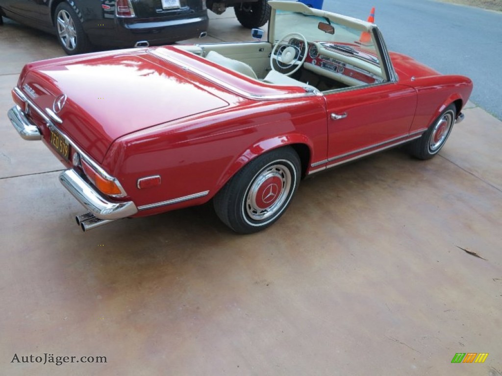 1969 SL Class 280 SL Roadster - Signal Red / Parchment photo #21