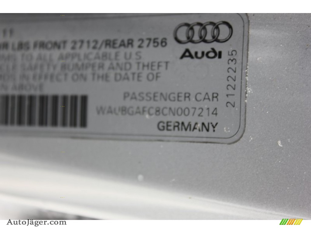 2012 A6 3.0T quattro Sedan - Ice Silver Metallic / Black photo #60