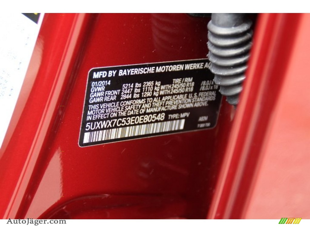 2014 X3 xDrive35i - Vermilion Red Metallic / Oyster photo #32