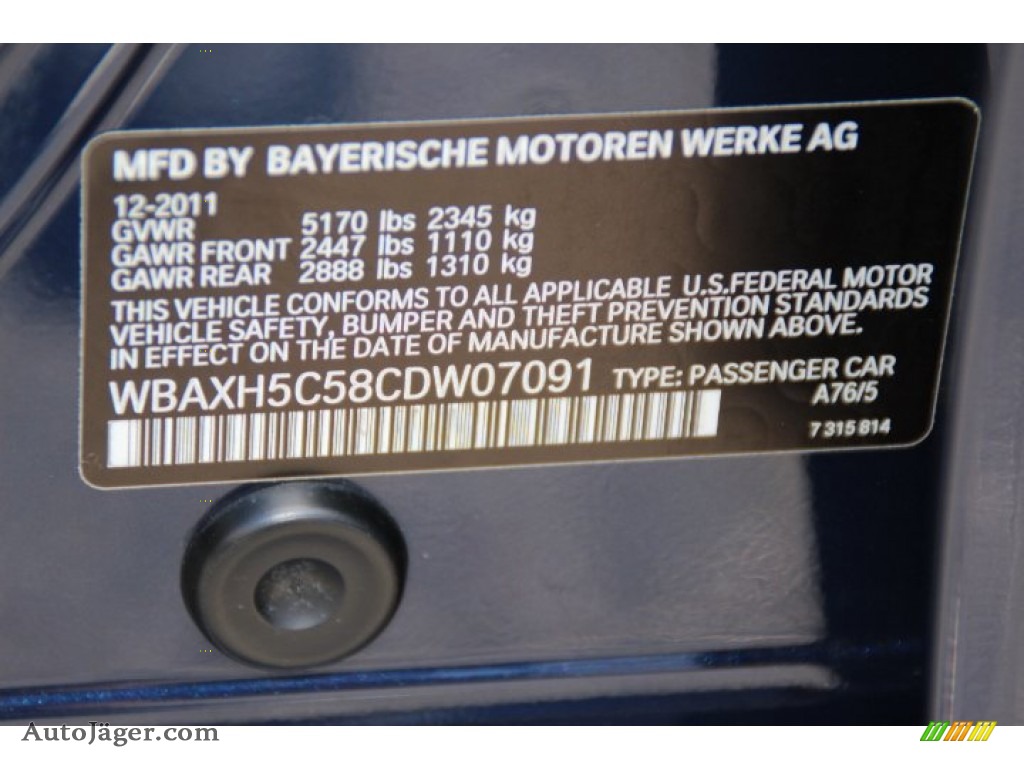 2012 5 Series 528i xDrive Sedan - Deep Sea Blue Metallic / Oyster/Black photo #33
