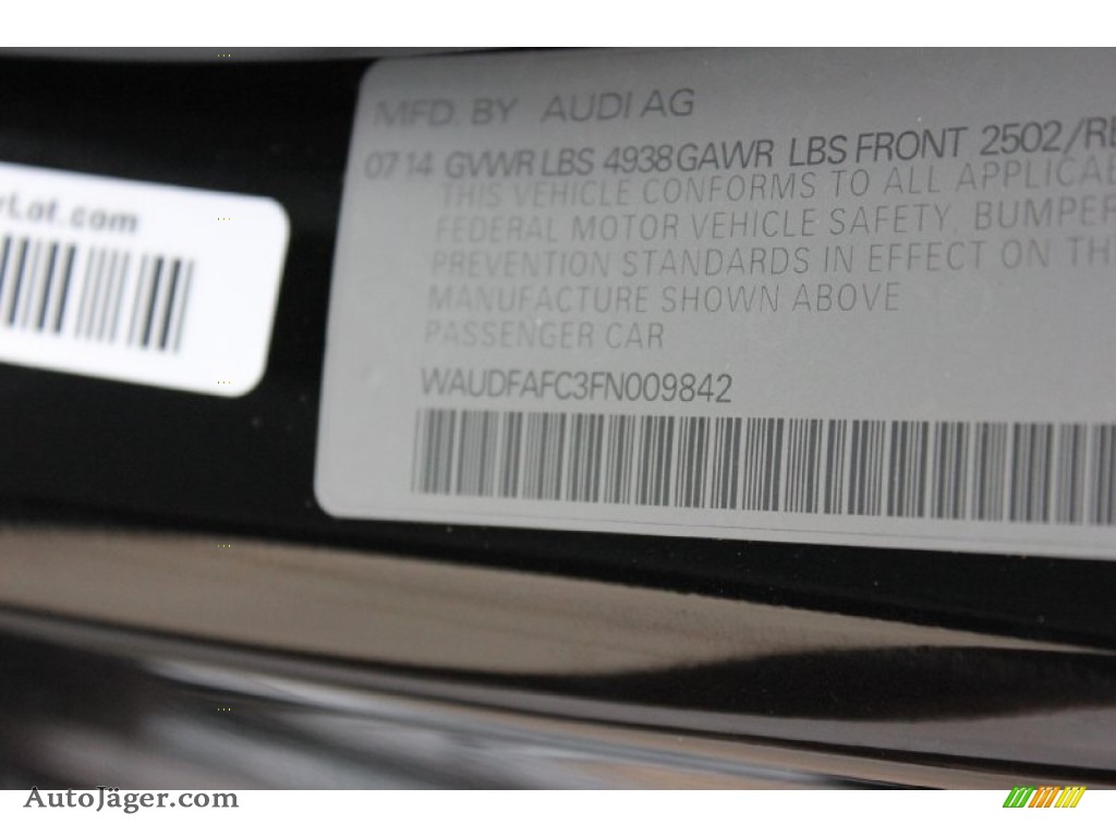 2015 A6 2.0T Premium Plus Sedan - Phantom Black Pearl / Titanium Gray photo #31