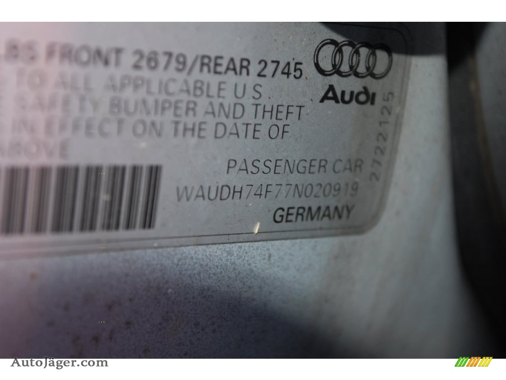 2007 A6 3.2 quattro Sedan - Quartz Grey Metallic / Ebony photo #19