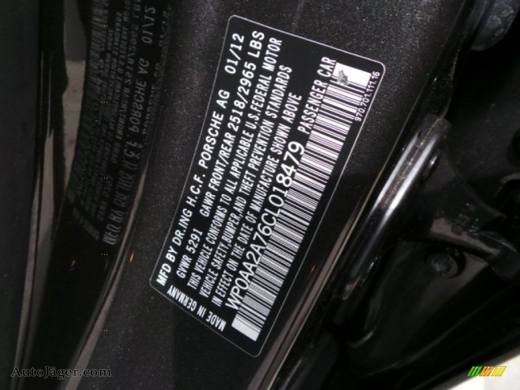 2012 Panamera 4 - Carbon Grey Metallic / Black photo #50