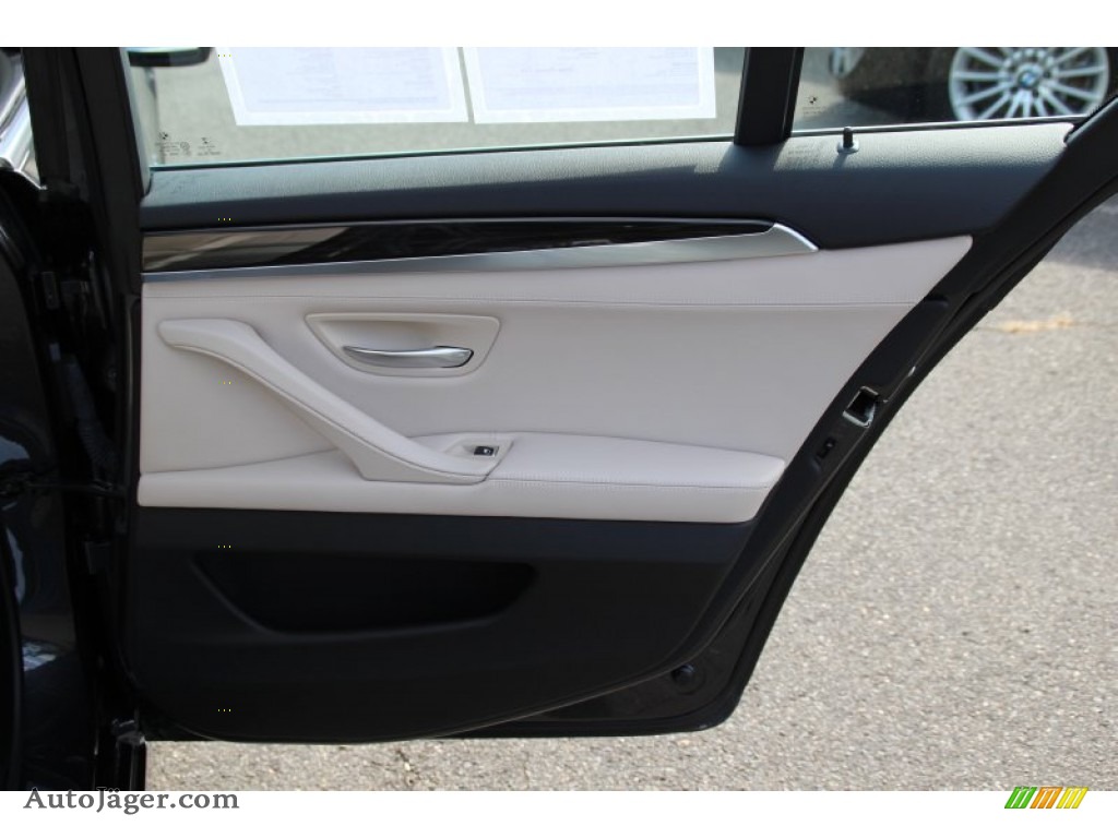 2014 5 Series 535d xDrive Sedan - Dark Graphite Metallic / Ivory White/Black photo #24