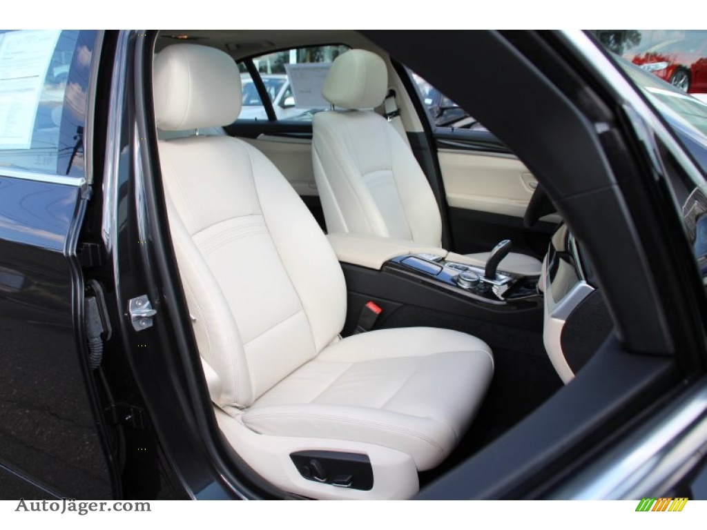 2014 5 Series 535d xDrive Sedan - Dark Graphite Metallic / Ivory White/Black photo #29