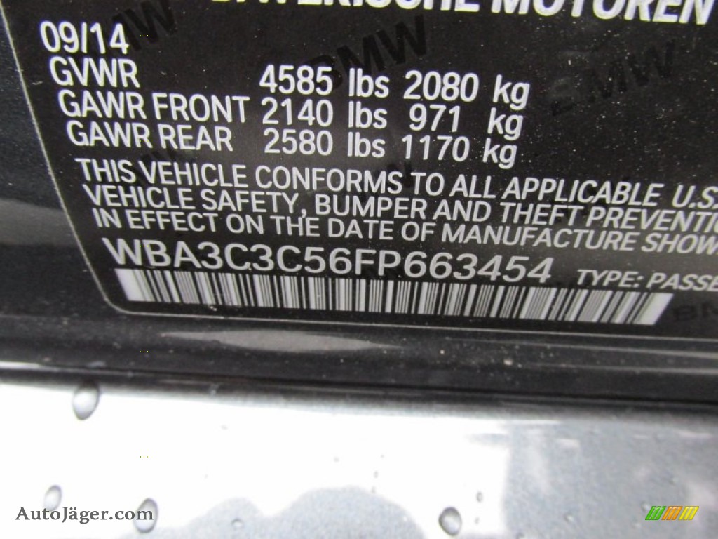 2015 3 Series 320i xDrive Sedan - Mineral Grey Metallic / Black photo #19