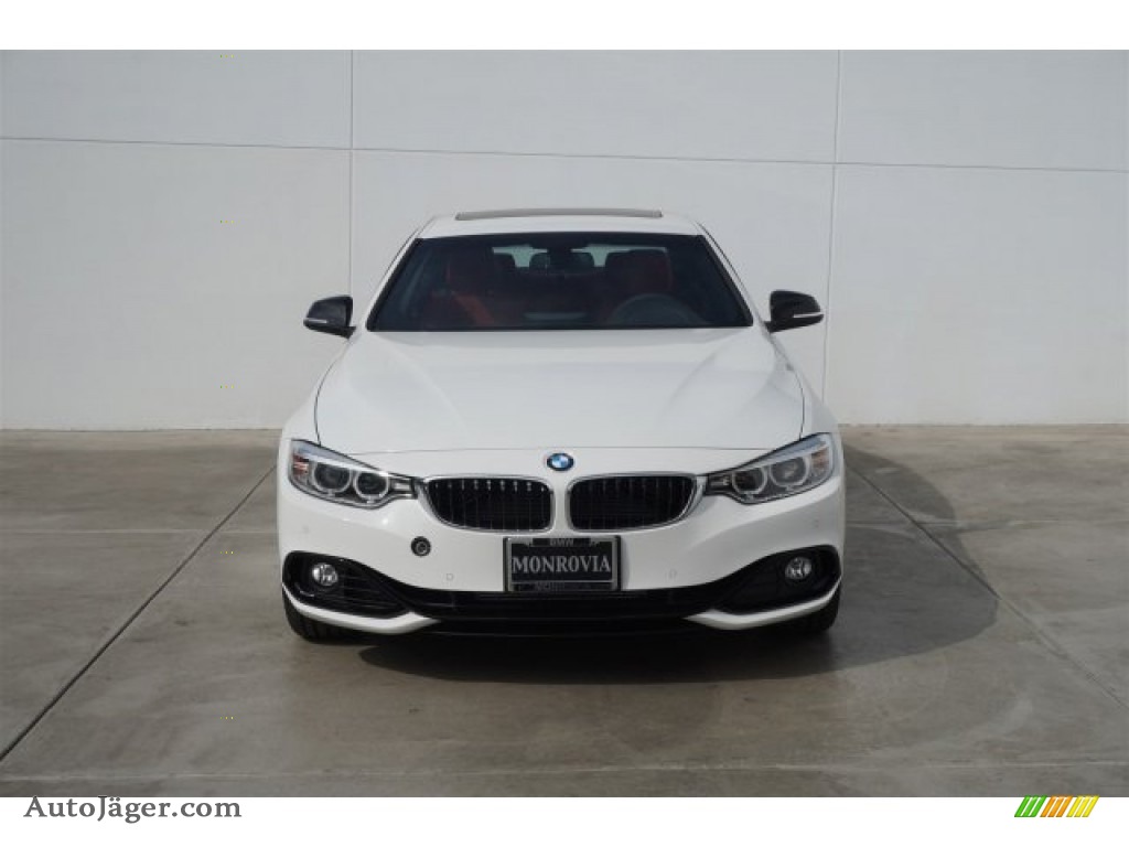 2015 4 Series 428i Coupe - Alpine White / Coral Red/Black Highlight photo #3