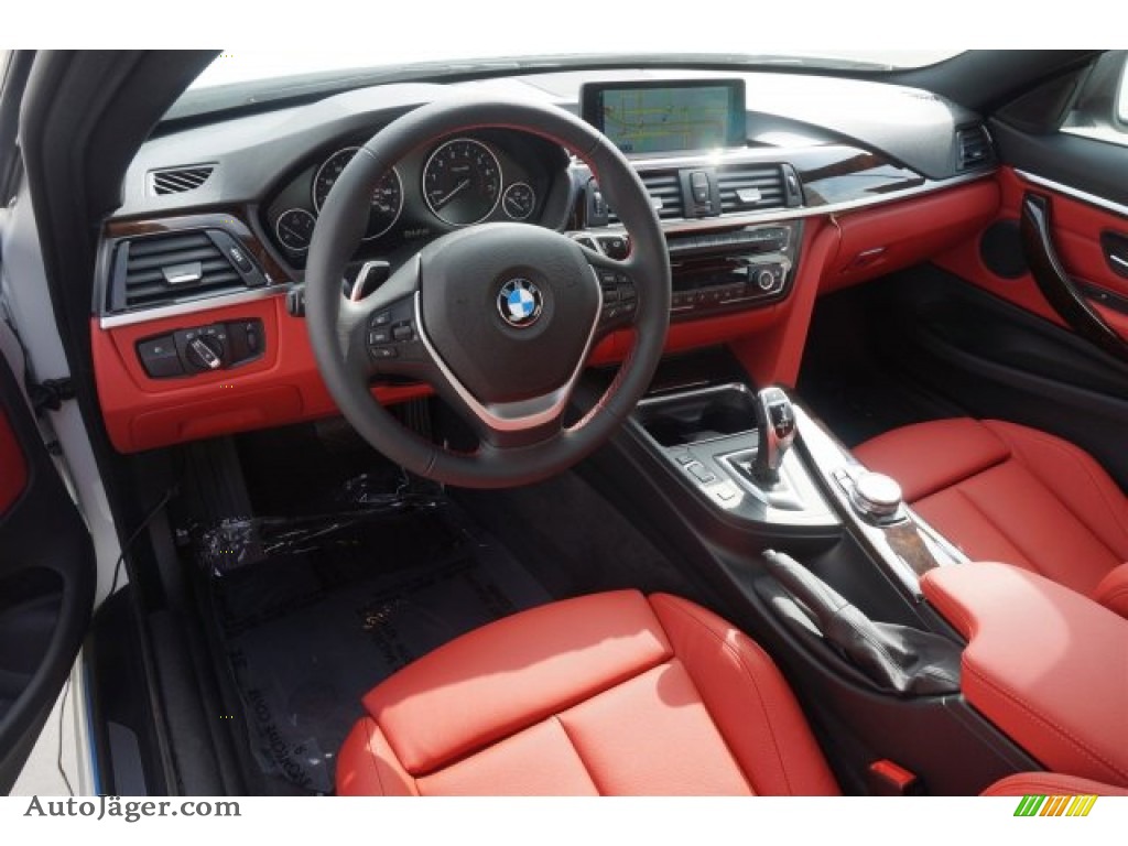 2015 4 Series 428i Coupe - Alpine White / Coral Red/Black Highlight photo #6