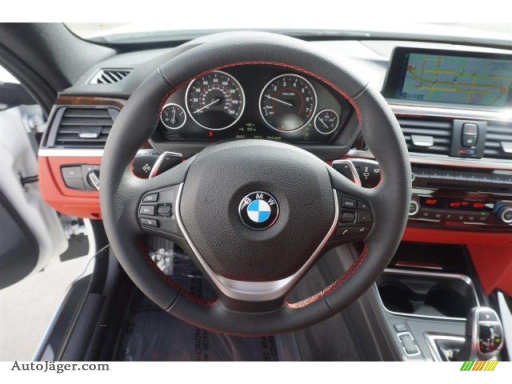 2015 4 Series 428i Coupe - Alpine White / Coral Red/Black Highlight photo #9
