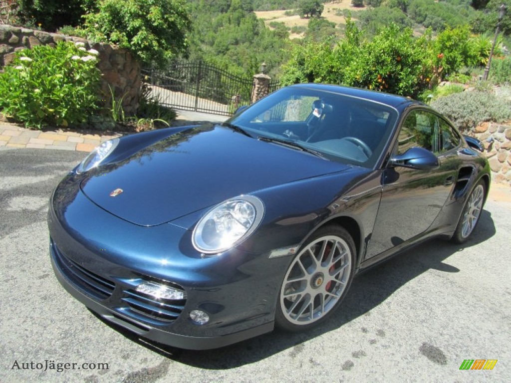 Dark Blue Metallic / Black/Titanium Blue Porsche 911 Turbo Coupe