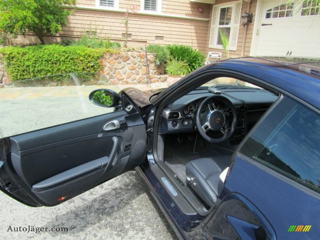 2012 911 Turbo Coupe - Dark Blue Metallic / Black/Titanium Blue photo #12