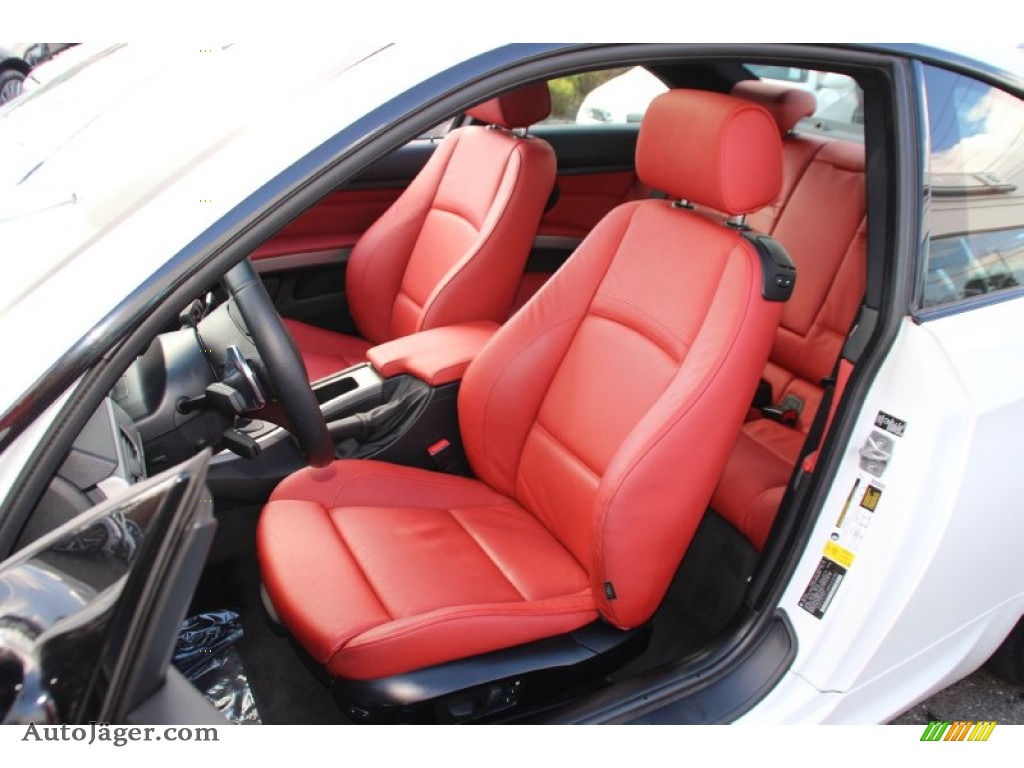 2011 3 Series 328i xDrive Coupe - Alpine White / Coral Red/Black Dakota Leather photo #14