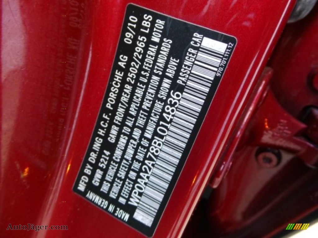 2011 Panamera 4 - Ruby Red Metallic / Black photo #47